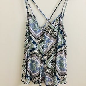 American Eagle Strappy Back floral Tank Top